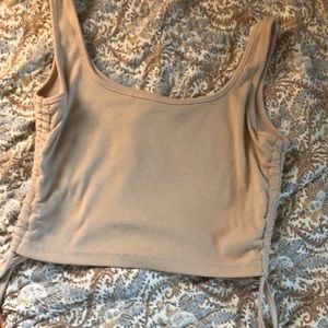 beige shein cinch tank top